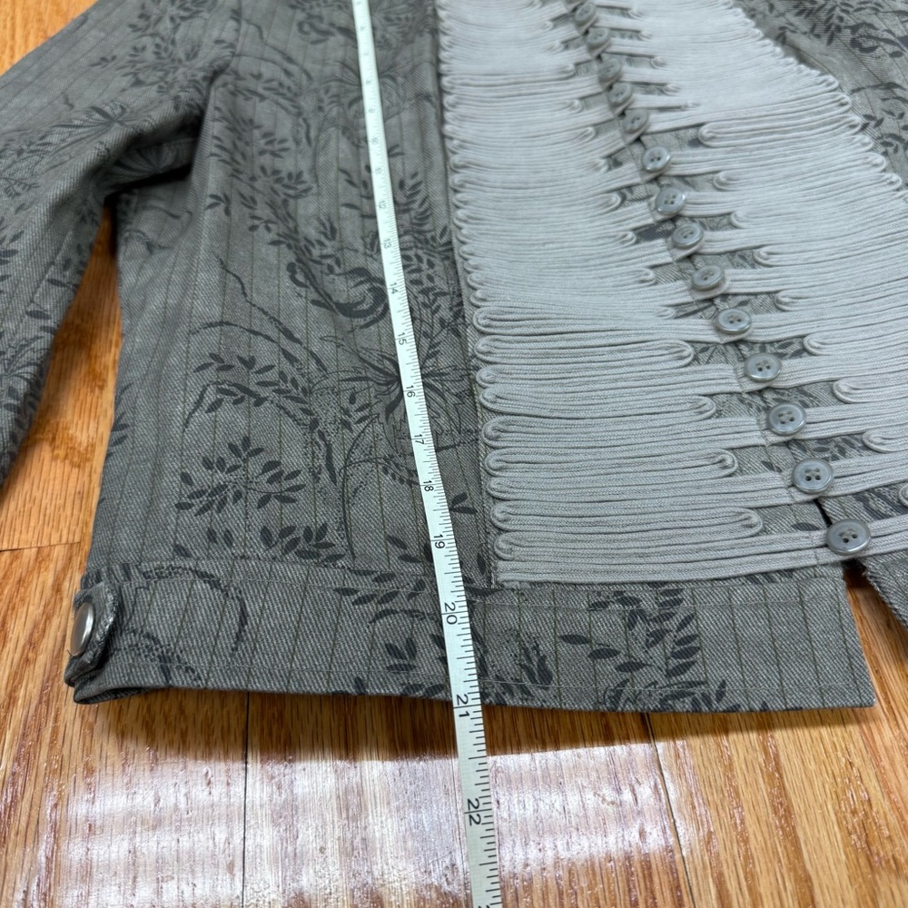 Vintage Hunt Club Gray Floral 90’s Button-Front Women's Jacket - Picture 7 of 14